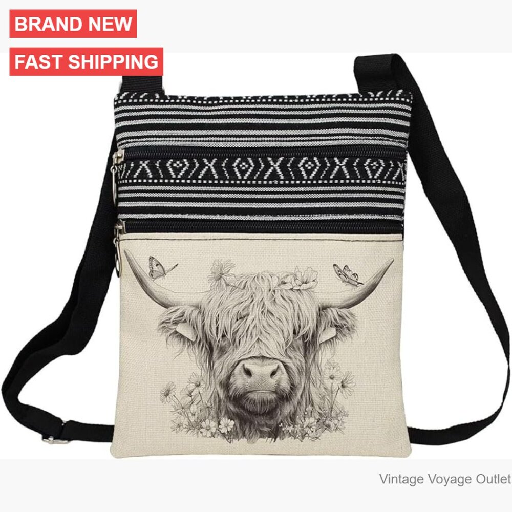 Printed Polyester Crossbody Bag Adjustable Strap … - image 1